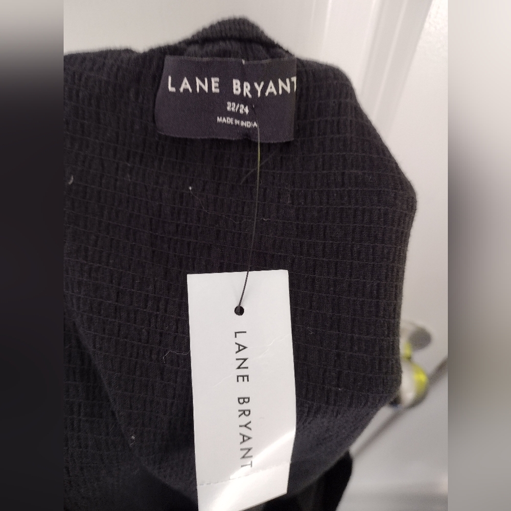 Lane Bryant Black Tank Top Faux Button Up Front Wide Straps  22/24 NWT - Picture 4 of 6